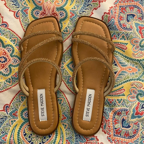 Nib Steve Madden Gold Remix Sandal Sz 8 